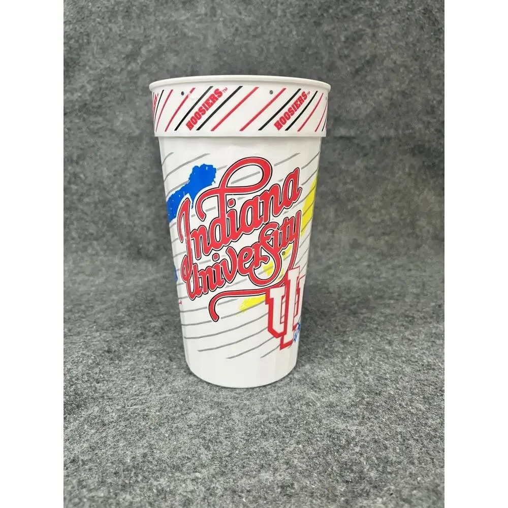 Vintage Indiana University Hoosiers Plastic Stadium Cups Lot 1990s Neon Retro IU